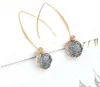 أزياء الراتنج حجر أقراط Druzy Drusy للنساء طلاء الذهب جولة شكل دائرة الأذن مجوهرات أفضل هدايا GB1262