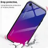 Coque de téléphone en verre trempé de couleur dégradée, étui arrière en TPU souple avec sac Opp pour iPhone 11 SE2020 XS XR 8Plus Samsung Note 10