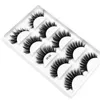 3d faux mink fransar falska ögonfransar 5 par / set tjockt kors naturliga långa ögonfransförlängningar 5d eye lash makeup verktyg