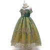 Anna Green Robe for Girl Summer Lace Tulle Snow Queen Princess Costumes Fancy Costumes 2-10T Kids Birthday Party Robe de duvet par Epacket