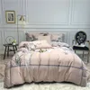Bedding Sets 44Green Grey Floral Printed Rich Color Duvet Cover Set 600TC Egyptian Cotton Vintage Style Soft Bed Sheet1