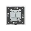 Livolo EU Standaard stopcontact, wit Crystal Glass Panel, 110 ~ 250V 16A Wall Power Socket, luxe gehard glas