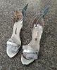 Damer patent frakt läder gratis hög häl sandaler spänne rose fasta fjäril ornament sophia webster peep-toe skyblue storlek 34-42 8d048