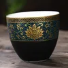 Högkvalitativ blommor singel master cup guld 70 ml porslin te cup hem dekor drinkware te tillbehör