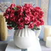 10Pcs/lot Artificial Silk flowers 5 fork Autumn color Aussie Rose Diy Rose Wreath Wedding Decoration Home decor Simulation Plant Fake Flower