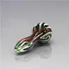 New Wig-Wag Style Glass Hand Pipes Colorful Hollow Glass Smoking Pipe Tobacco Dry Herb Burner 4Inch Dabber Rig