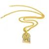 Mode-Hip Hop Halsband Smycken Iced Out JESUS Piece Pendant Halsband med 70 cm guld kubansk kedja