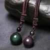 Fashion-Ainbow Eye Pärlor Boll Natursten Hängsmycke Överföring Lucky Love Crysta Amulet Pendant Halsband Smycken