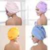 Yeni Mikrofiber Duş Sonra Saç Kurutma Wrap Womens Kızlar Lady Havlu Hızlı Kuru Saç Şapka Kap Türban Başkanı Wrap Banyo Araçları DLH076