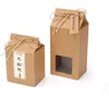 Caja de embalaje de té Cartón Papel Kraft Contenedor de nueces de comida plegada Almacenamiento de alimentos Bolsas de embalaje de pie Papel de regalo