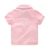 Camiseta de solapa para niños + Conjunto de pantalones cortos de flores Ropa de diseñador para niños Conjunto de niños Conjunto de verano de manga corta de algodón Little Gentleman