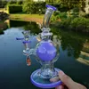 Nieuwste Heady Glass Bong Douchekop Perc Hookahs Glas Water Pijp Balstijl Olie DAB Rigs Groen Paars Dikke Bongs 14mm Verbinding met Kom XL-1971