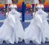 berta mermaid wedding dresses detachable train off shoulder cap sleeve pleats open back beach wedding dress bridal gowns custom