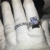 Choucong Anel em forma de torre Eiffel 8 quilates Diamante 925 Prata esterlina Noivado Conjunto de anéis de aliança de casamento para mulheres Bijoux nupcial