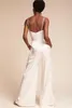 Jumpsuit Pants Evening Gowns Summer with Pockets Spaghetti Neck Zipper Back Dramatic Beach Ceremony Mother Dress