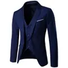 CALOFE Suit + Vest + Pants 3 Pieces Sets Slim Suits Wedding Party Blazers Jacket Men's Business Groomsman Suit Pants Vest Sets C18122501