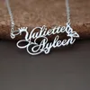 Personalized Princess Crown Double Name Necklace Stainless Steel Butterfly Pendants For Lovers Women Men Custom Jewelry Gifts246x