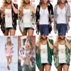 Cárdigan de playa de gasa Verano Mujer Boho Cubrir Encaje Floral Cárdigans Impreso digital Kimono Blusa de gasa Maternitt Tops LJJO8130