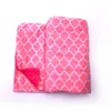 Navy Quatrefoil Swaddle Toddler Deken 25pcs Lot VS Ga Warehouse Minky Lovie Infant Covers Baby Bad Handdoeken Gift Beschikbaar in Pink Domil106-223