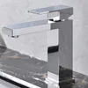 ChromeBrass BlackBrushed Gold Square Tap Bathroom Faucet Basin Faucet Cold And Water Mixer Single Handle Deck Mounted8674228