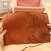 Antique nautical treasure map Stationery wholesale Gift fashion roll pencil case Big capacity pencil bag Soft leather Pen boxes