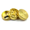 40 mm gouden kruidenmolen 3 lagen 3-delige goud rokende grinders zink legering metalen tabakslijn grinder kruidenkruidbreker muller