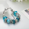 Strands Blue Magic Beads Armband 925 Silver Crystal DIY Smycken Gift