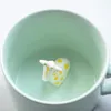 3D 입체 커피 잔 만화 동물성 세라믹 병 사랑스러운 커플 우유 또는 차 텀블러 발렌타인 데이 선물 7 5mx 대답