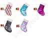 Christmas Decoration Reversible Sequin Stocking Pendant Hang Accessories Candy Bag Gifts Bag Party Supplies 5 Colors ZZA1143