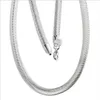 Collier de chaînes en argent sterling plaqué à la mode, 20 pouces, 10MM, collier serpent plat DHSN209, chaînes en argent 925, bijoux 330m