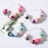 Baby Clip Chain Holder Wood Beaded Pacifier Soother Holder Clip Nipple Teether Dummy Strap Chain A43643953119