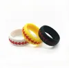 Mode baseball silicone anneaux blanc jaune noir couple amoureux bijoux accessoires saint valentin cadeaux bague de sport