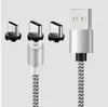 Câbles de téléphone magnétique 3 en 1 Ligne de chargeur 2A Nylon de chargement rapide Type C Fil de câble USB micro pour Samsung S21 Izeso