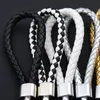 Leather rope Mercedes pendant keychain 2019 color woven leather keychain double key ring handbag holder (not suitable for wrist use, no Stre