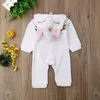 Pasgeboren kind Baby Girl Unicorn Flannel Romper Jumpsuit Outfit Warm Desse Winter5149926