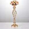 Creative hollow gold/ silver metal candle holder wedding table centerpiece flower vase rack home and hotel road lead decoration