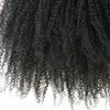 Sznurek Human Hair Ponytail Afor Kinky Kręcone Peruwiańskie Remy Hairpiece Pony Ogony z klipsem do czarnych kobiet Natural Color 1b przedłużanie