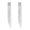 Wholesale-tassel bridal wedding dangle earrings for women luxury designer colorful bling diamond danling earrings engagement dinner jewelry