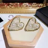 very cute new ins fashion luxury designer sweet big heart exaggerated beautiful pearl stud earrings for woman girls311K