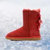 2019 nuevas botas de invierno clásicas de invierno de Australia para mujer castaño negro azul rosa café diseñador botas de piel para nieve botas hasta la rodilla para mujer