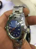 Z oryginalnym pudełkiem sprzedającym luksusowe zegarki zegarek 40 mm 116400 Blue Dible Glass Stal Stal Bransoletka Automatyczna męska W301W