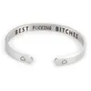 Mode 6mm gepersonaliseerde manchet armband Ik ben genoeg beste stranden gegraveerde titanium stalen bangle geschenken voor vrouwen meisjes