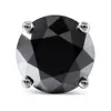 DovEggs Sterling Solid 925 Silver 2ctw 6 5mm Negro Redondo Moissanite Pendientes de diamante para mujer Empuje hacia atrás Pendiente Joyería CJ192255