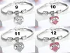 Hot new 45 tipi Diamond Love Heart Bracciale Mamma Zia Figlia Nonna Believe Hope migliori amici Braccialetto di cristallo WCW157