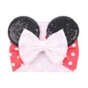 Big bow wide haidband cute baby girls hair accessories sequined mouse ear girl headband 16 colors new design holidays makeup costume band