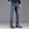 Mens jeans varumärke högkvalitativ bomull retro man jeans nostalgia stil rakt slim casual man denim overalls vår sommar byxa