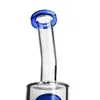 3 Arten blaue Perc-Bäume Glas-Ölplattformen Recyler-Wasserbongs Bent Neck Glas-Wasserpfeifen Rauchen Shisha 14,4 mm Banger