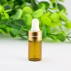 600Pcs Per Lot 3ml Round Shaped Glass Brown Bottle with Pure Glass Pipette E Liquid Empty Glass Bottles 3 ml