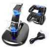 Dual new arrival LED USB Chargedocking Cradel Station Stand for wireless Sony Playstation 4 PS4 Game Controller Charger Free Ship