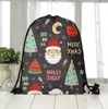 Cordão de Natal Bags Backpack 3D Imprimir Embrulhos Saco de Santa Sack Goody Treat Bags Sports Pouch Party Favors Decor Personalizar logotipo